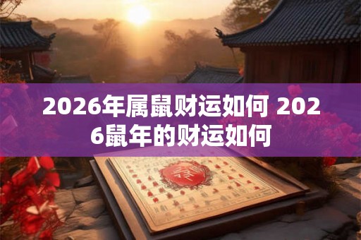 2026年属鼠财运如何 2026鼠年的财运如何