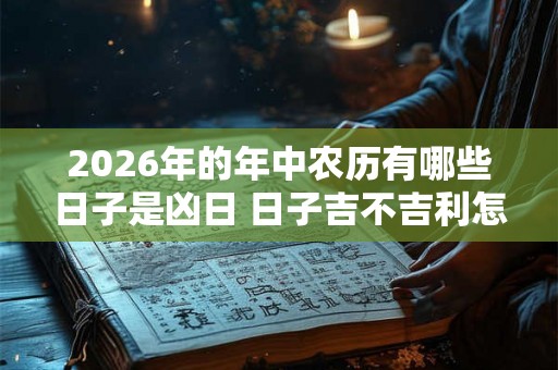 2026年的年中农历有哪些日子是凶日 日子吉不吉利怎么算的