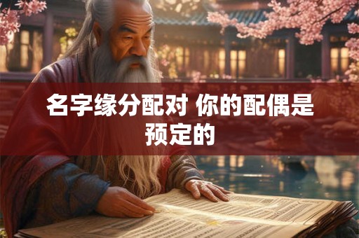 名字缘分配对 你的配偶是预定的