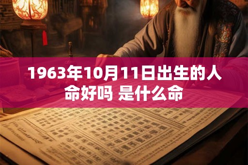 1963年10月11日出生的人命好吗 是什么命