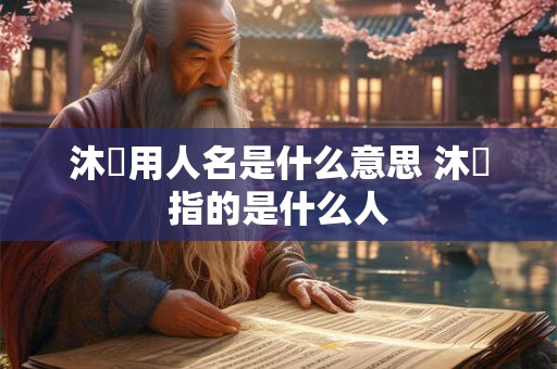 沐莀用人名是什么意思 沐莀指的是什么人