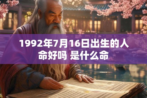 1992年7月16日出生的人命好吗 是什么命