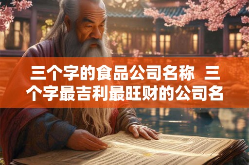 三个字的食品公司名称  三个字最吉利最旺财的公司名