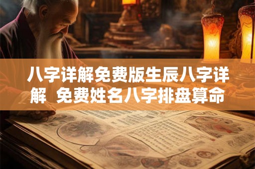 八字详解免费版生辰八字详解  免费姓名八字排盘算命详解