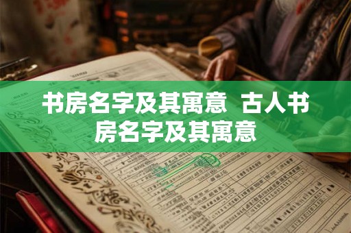 书房名字及其寓意  古人书房名字及其寓意