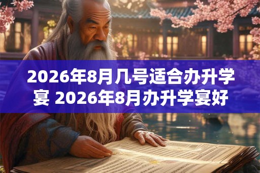 2026年8月几号适合办升学宴 2026年8月办升学宴好日子查询