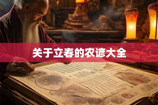 关于立春的农谚大全