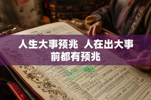 人生大事预兆  人在出大事前都有预兆