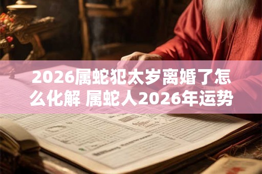 2026属蛇犯太岁离婚了怎么化解 属蛇人2026年运势如何