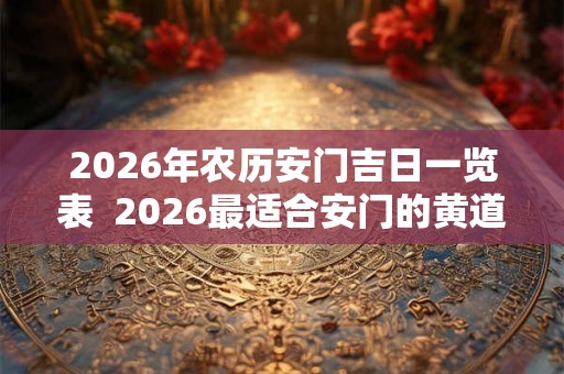 2026年农历安门吉日一览表  2026最适合安门的黄道吉日