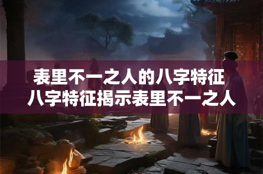 表里不一之人的八字特征 八字特征揭示表里不一之人