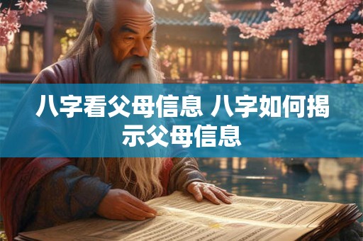 八字看父母信息 八字如何揭示父母信息 八字看父母信息 八字如何揭示父母信息