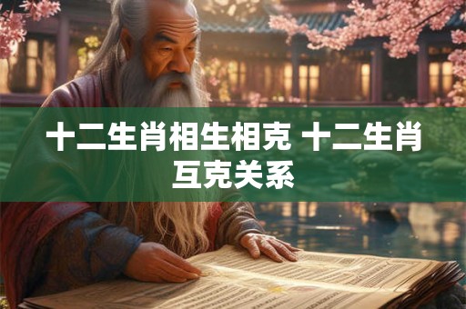 十二生肖相生相克 十二生肖互克关系