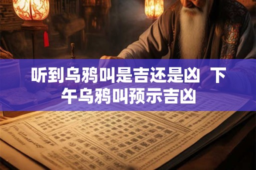 听到乌鸦叫是吉还是凶  下午乌鸦叫预示吉凶