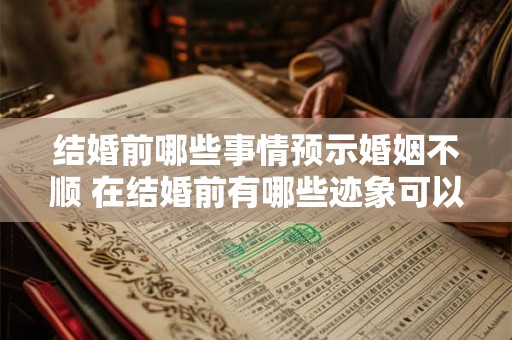 结婚前哪些事情预示婚姻不顺 在结婚前有哪些迹象可以预示婚姻可能不顺利