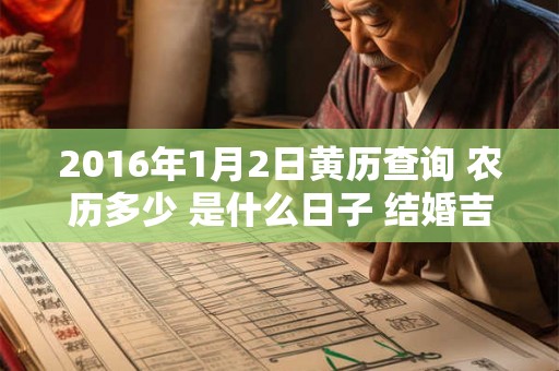 2016年1月2日黄历查询 农历多少 是什么日子 结婚吉时
