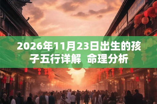2026年11月23日出生的孩子五行详解  命理分析