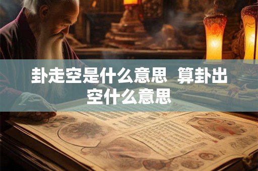卦走空是什么意思  算卦出空什么意思
