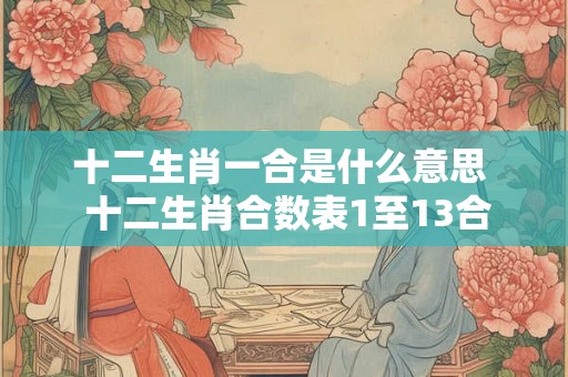 十二生肖一合是什么意思 十二生肖合数表1至13合 十二生肖一合是什么意思 十二生肖合数表1至13合