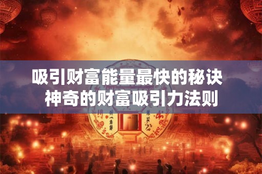 吸引财富能量最快的秘诀  神奇的财富吸引力法则