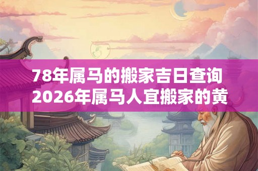 78年属马的搬家吉日查询 2026年属马人宜搬家的黄道吉日查询