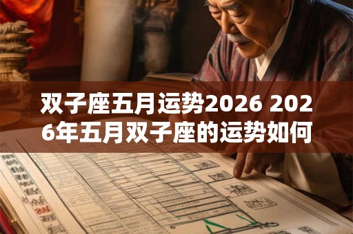 双子座五月运势2026 2026年五月双子座的运势如何