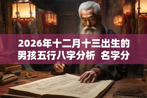 2026年十二月十三出生的男孩五行八字分析  名字分享