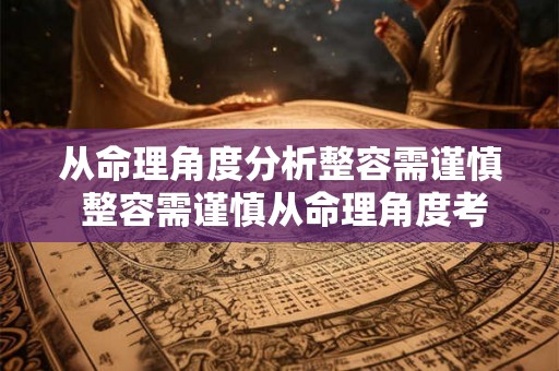 从命理角度分析整容需谨慎 整容需谨慎从命理角度考虑吗