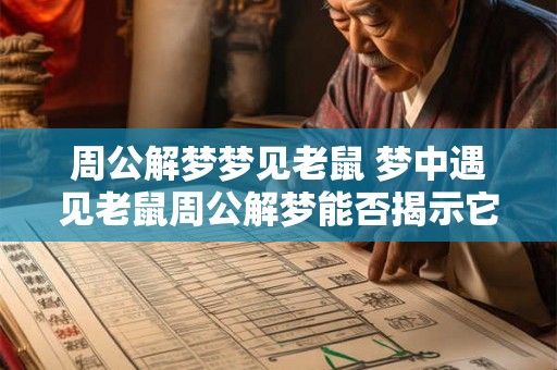 周公解梦梦见老鼠 梦中遇见老鼠周公解梦能否揭示它的含义
