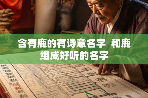 含有鹿的有诗意名字  和鹿组成好听的名字