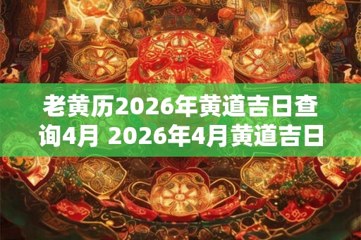 老黄历2026年黄道吉日查询4月 2026年4月黄道吉日查询有哪些