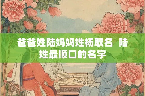 爸爸姓陆妈妈姓杨取名  陆姓最顺口的名字