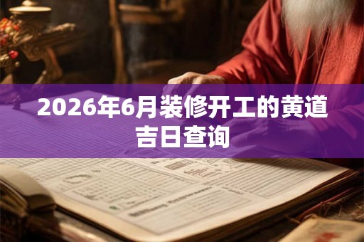 2026年6月装修开工的黄道吉日查询