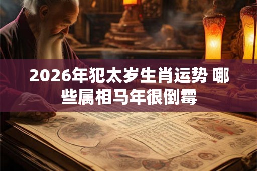 2026年犯太岁生肖运势 哪些属相马年很倒霉