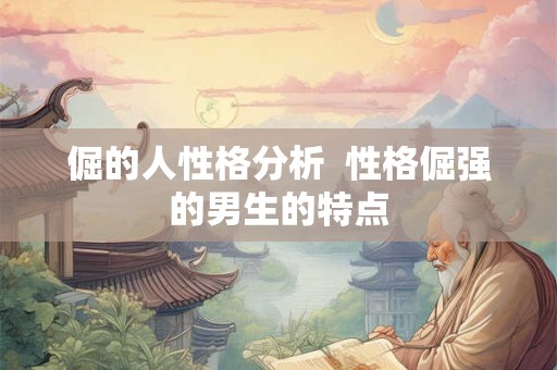 倔的人性格分析  性格倔强的男生的特点