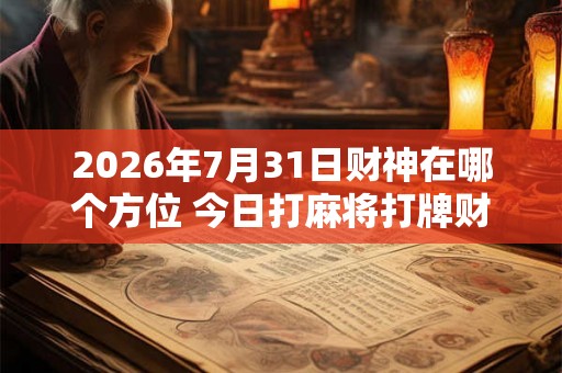 2026年7月31日财神在哪个方位 今日打麻将打牌财神方位