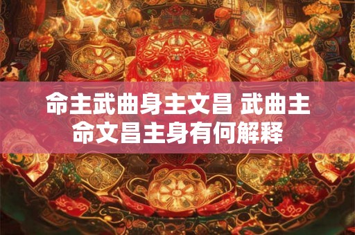 命主武曲身主文昌 武曲主命文昌主身有何解释