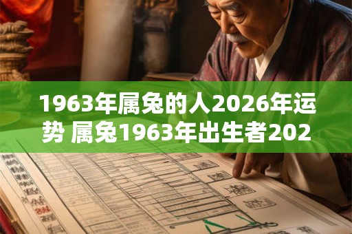 1963年属兔的人2026年运势 属兔1963年出生者2026年运程如何