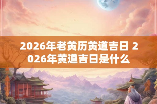 2026年老黄历黄道吉日 2026年黄道吉日是什么