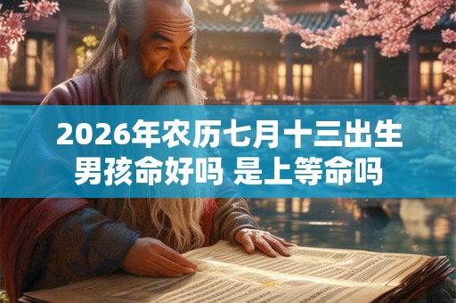 2026年农历七月十三出生男孩命好吗 是上等命吗