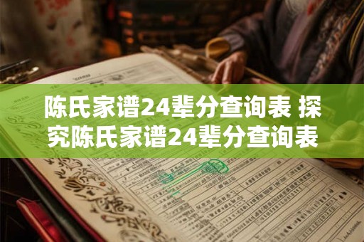 陈氏家谱24辈分查询表 探究陈氏家谱24辈分查询表了解陈家族世袭族谱的谱系分支和辈分排名