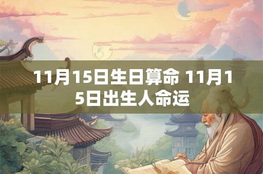 11月15日生日算命 11月15日出生人命运