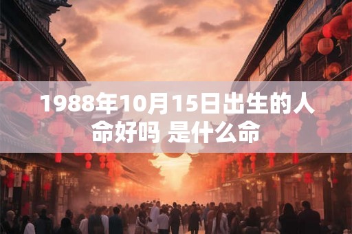 1988年10月15日出生的人命好吗 是什么命