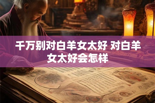 千万别对白羊女太好 对白羊女太好会怎样