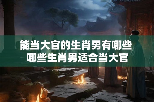 能当大官的生肖男有哪些 哪些生肖男适合当大官