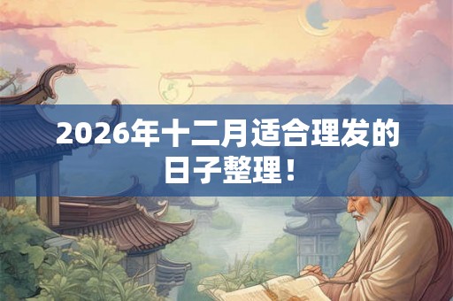 2026年十二月适合理发的日子整理！
