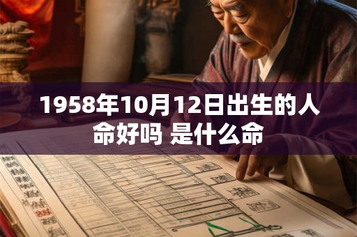 1958年10月12日出生的人命好吗 是什么命