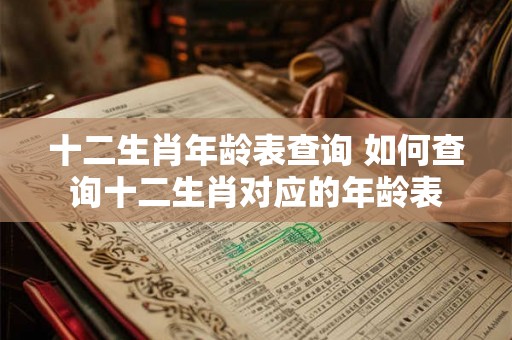 十二生肖年龄表查询 如何查询十二生肖对应的年龄表