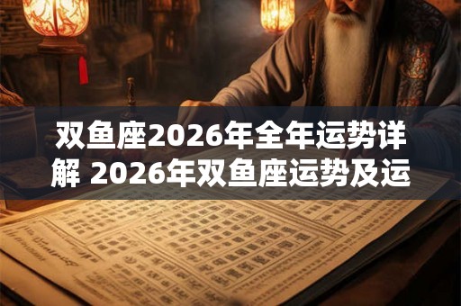 双鱼座2026年全年运势详解 2026年双鱼座运势及运程分析 双鱼座2026年全年运势详解 2026年双鱼座运势及运程分析