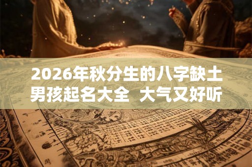 2026年秋分生的八字缺土男孩起名大全  大气又好听